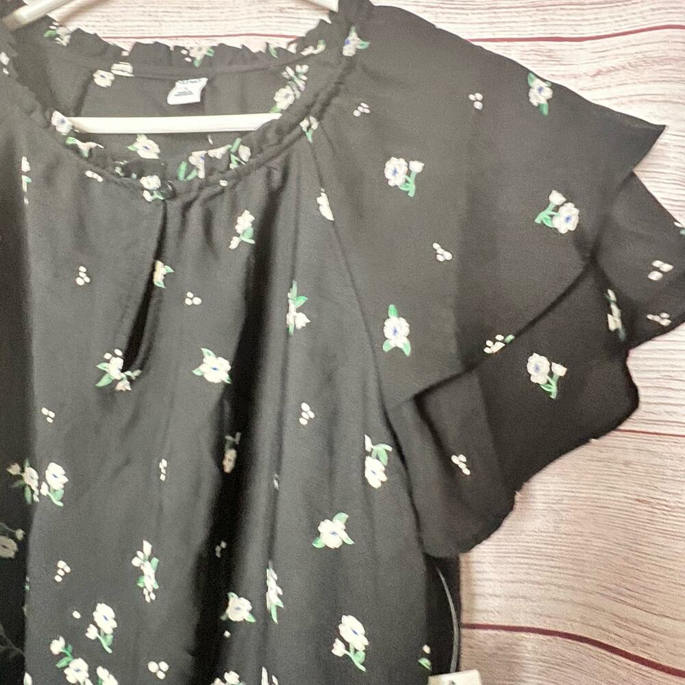 Old Navy Women's Short Sleeve Floral Print Blouse Sz L - Picture 6 of 13